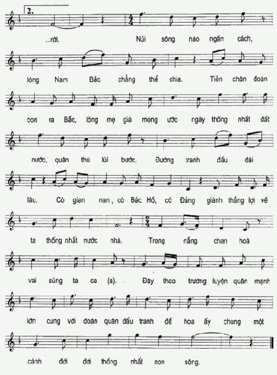 Sheet nhạc Lời Ca Thống Nhất 2